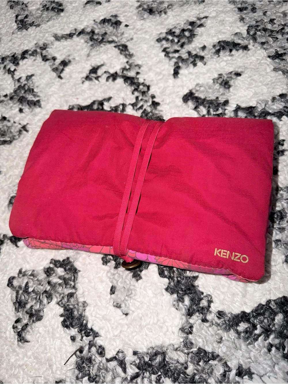 KENZO Hot Pink Fold-Over Travel Bag